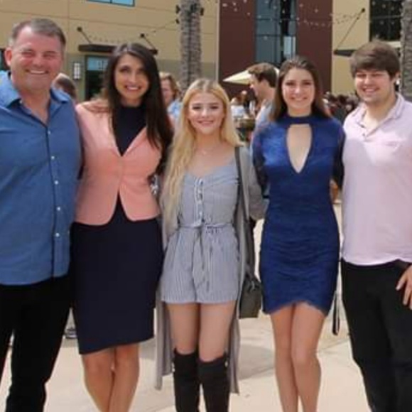 Navy Blue Pinstriped Romper - Picture 4 of 4